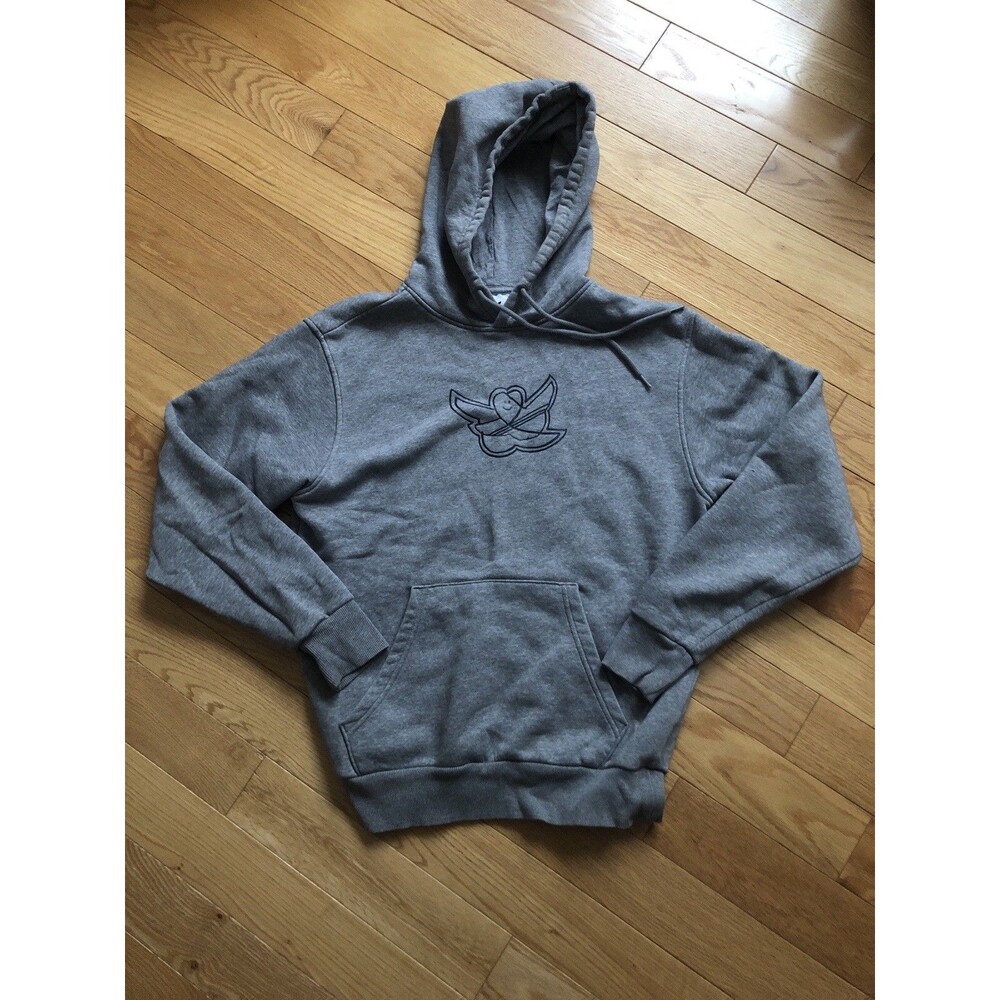 Adidas Originals Hoodie Womens Small Gray Fleece Lined Shmoofoil Logo Drawstring